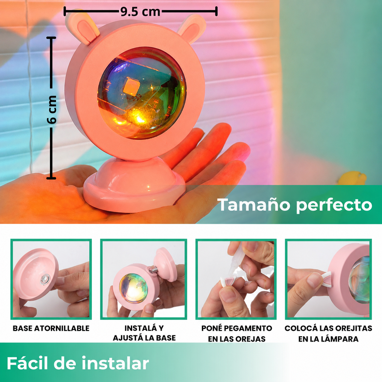 Lámpara LED Conejito Sunset USB Multicolor