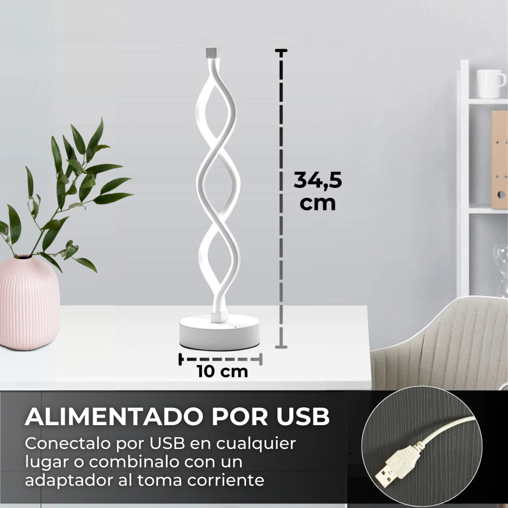 Lámpara LED Espiral Infinita USB