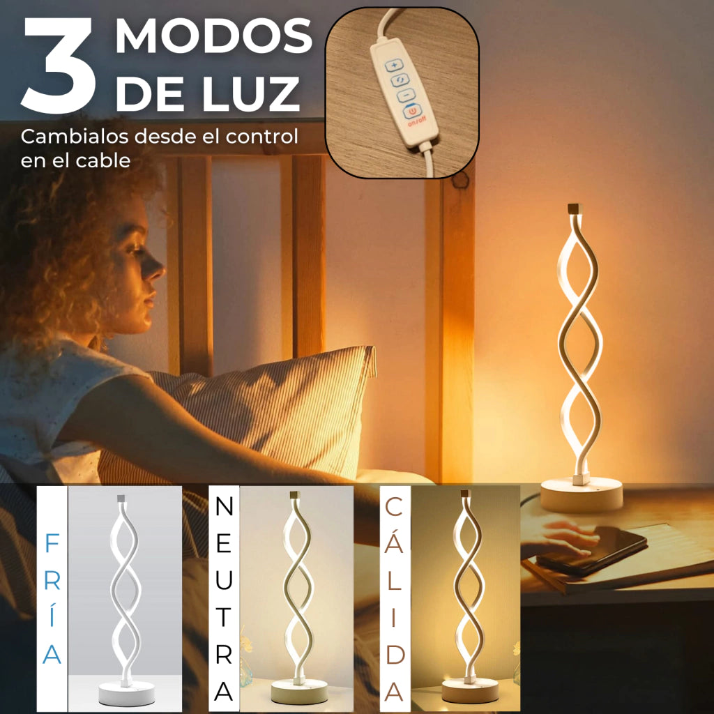Lámpara LED Espiral Infinita USB