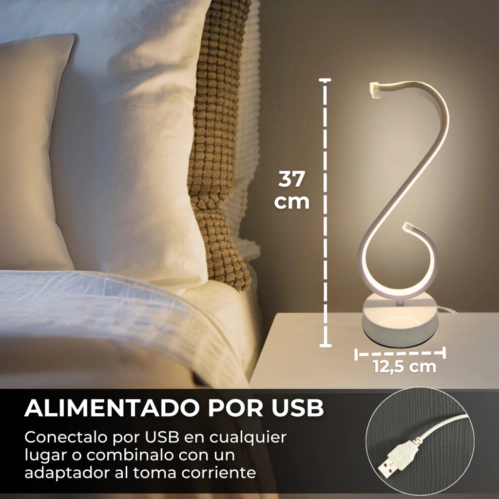 Lámpara LED Espiral Curva USB