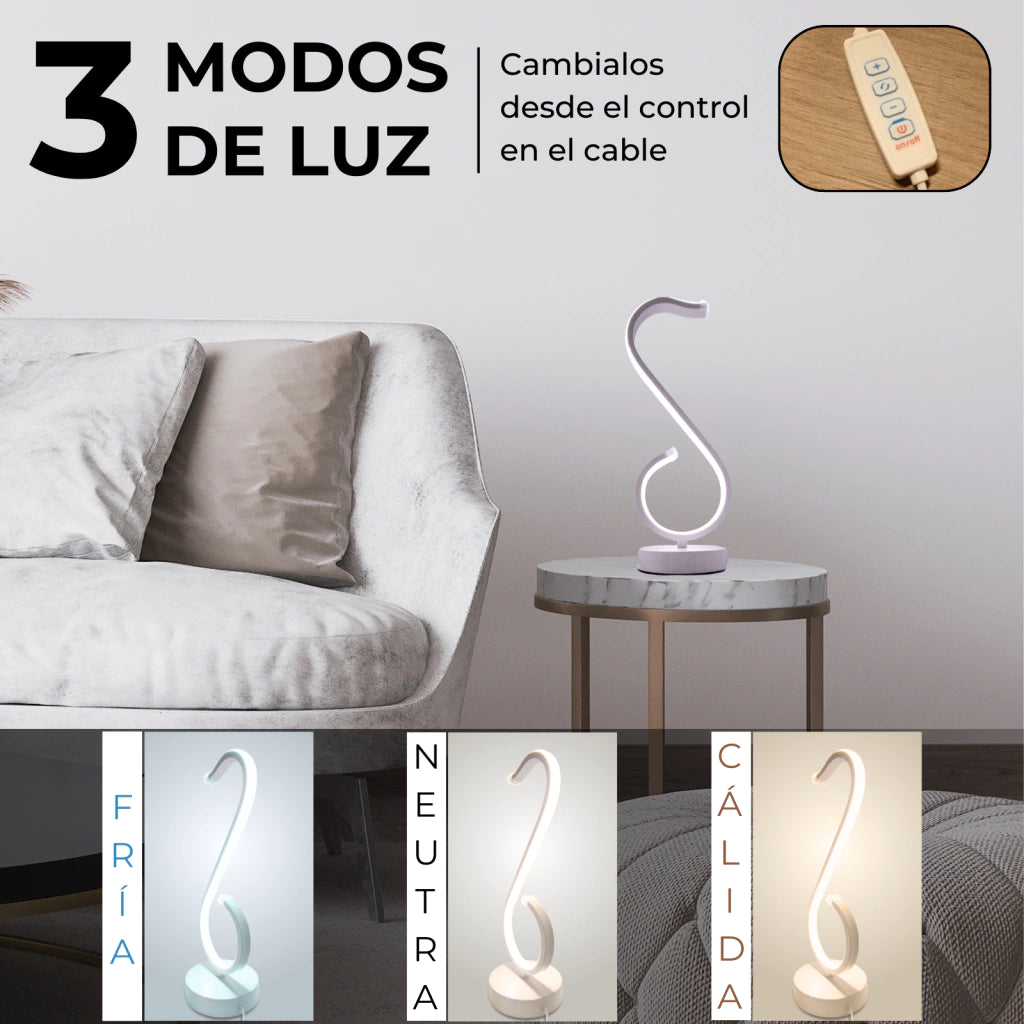 Lámpara LED Espiral Curva USB